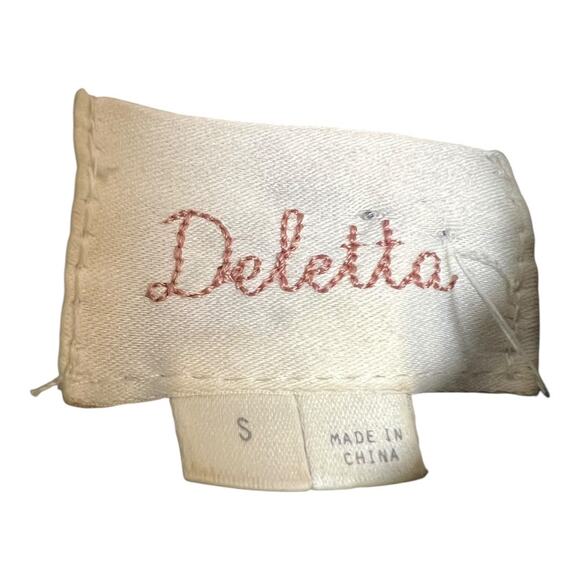 Cocktail Blouse Shirt Top Feather Trim Black Party Formal Holiday Deletta Small - Picture 4 of 7